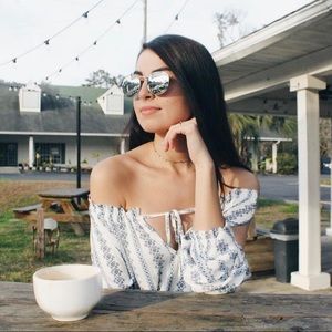 Boho Cropped Open Shoulder Top